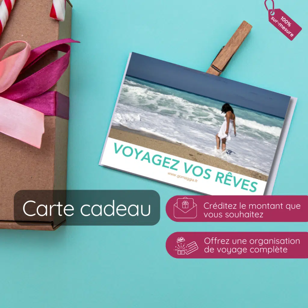 Carte cadeau organisation de voyage